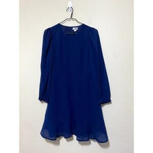 J CREW Dress Women Size 2P Blue Mini Flounce Hem Party Holiday Cocktail NWT